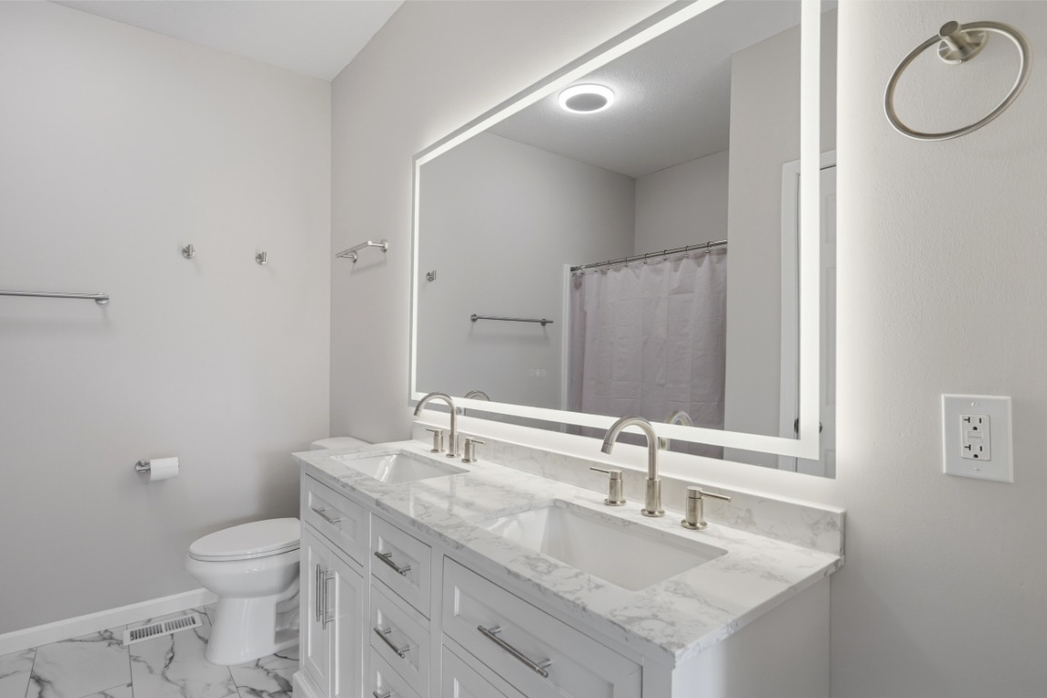 Bathroom vanity and mirror remodel